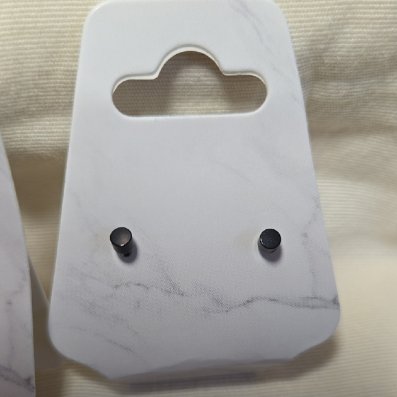 Black Stud Earrings Set Of Five - Picture 4 of 4